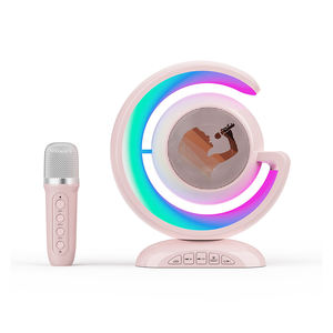 Mini altavoz portátil de Karaoke para niños con dos micrófonos, luz de color RGB, Karaoke para cantar en casa, familia, inalámbrico para exteriores - Product Image 2