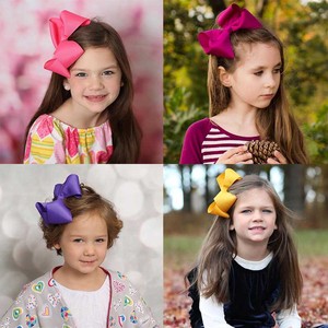 Fiocco per capelli con nastro colorato per bambini grandi da 6 pollici personalizzato con Clip accessori per capelli per bambini per ragazze <span class=keywords><strong>e</strong></span> bambini - Product Image 5