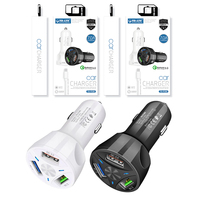 Chargeur de voiture pour écouteurs avec logo OEM, matériau ignifuge, QC3.0, 3 ports USB Type-C, charge rapide 35W, 12V-24V, OTP