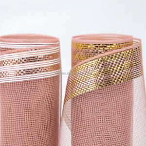 Wholesale 10 Inch Burlap Foil Wreath <strong>Ribbon</strong> Christmas <strong>Deco</strong> Poly <strong>Mesh</strong> with Organza Fabric China Suppliers for Tree Decoration - Product Image 2