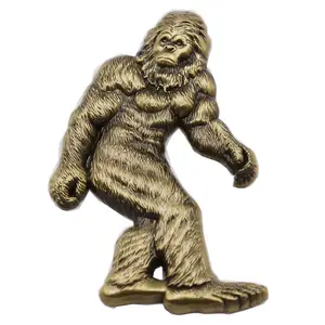Creative antique brass bigfoot sasquatch travel souvenir promotional gift fridge magnet