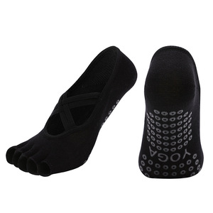 Calcetines Profesionales para Instructor de Yoga, Estilo Cinco Dedos, Puño Corto, Correa Cruzada y Suela Antideslizante para Inversiones y Flow - Product Image 3