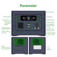 Baterai Lithium Lifepo4 110v 220v Gelombang Sinus Murni Mini All in One Rumah Luar Ruangan Dalam Ruangan Grosir Generator Surya Portabel Baru 300W