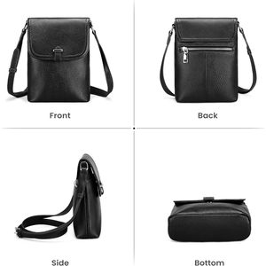 Bolso bandolera de cuero con bloqueo RFID para mujer |   Bolso de Hombro Pequeño Estilo Vintage |   Mini Bolso de Mano con Ranura para Tarjetas - Product Image 2