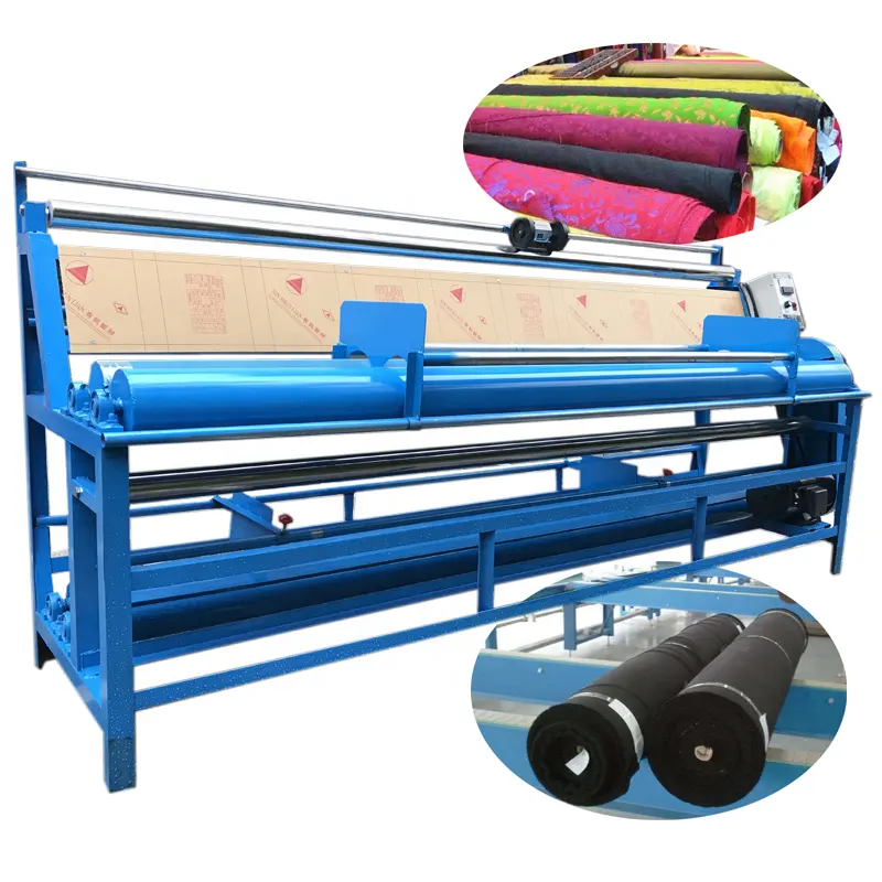 Automatic fabric textile cloth inspection rolling machine