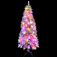 Offre Spéciale Grand Sapin de Noël Artificiel en Cèdre sur Pied avec Lumières LED Chaudes, Écologique, Décoration de Fêtes Personnalisable