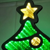 Letrero Luminoso LED 3D con Forma de Árbol de Navidad Azul, Alimentado por USB, Luz de Espejo Infinito de PVC, IP44 Impermeable, Decoración Navideña para el Hogar, Logotipo Personalizado