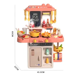 Leemook Wholesale 63/78/88cm Children Play House Toys Family Kids Kitchen Toys Cooking Simulation Table Kitchen Set Toys