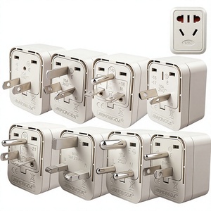 Adaptateur de voyage Royaume-Uni vers prise <span class=keywords><strong>standard</strong></span> chinoise/européenne 2 ou 3 broches, prise de conversion domestique trois-en-un, certifié CE, intégré - Product Image 1