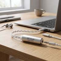 Kabel Adaptor Audio HiFi USB-C ke 3.5mm 32bit 384kHz DAC dengan Kabel Terjalin dan Casing Logam untuk Headphone