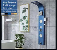 Ensemble de robinet de salle de bain suspendu en acier inoxydable Holmine avec panneau de douche cascade Nouveau design coloré pour hôtels