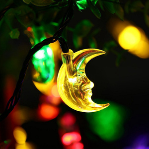 Guirnalda de <span class=keywords><strong>Luces</strong></span> <span class=keywords><strong>Solares</strong></span> con Forma de Luna, 50 LED, 7 Metros, Multicolor, Impermeable, para Exteriores, Decoración de Jardín, Patio, <span class=keywords><strong>Navidad</strong></span> - Product Image 4