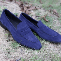 Chaussures mocassins classiques pour hommes en daim/nubuck, imperméables, respirantes, avec fermeture à enfiler, doublure en cuir véritable, pour les occasions de fête et le bureau