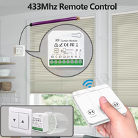 Interruptor Inalámbrico de 433Mhz para Cortinas Eléctricas, Control Remoto de 50M, Interruptor para Persianas Enrollables, para Ventanas