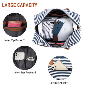 Realer-Bolsa de aseo para mujer, bolso de viaje de lona con compartimiento para zapatos, aprobado por <span class=keywords><strong>vuelo</strong></span> - Product Image 5