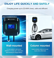 Station de recharge pour véhicules électriques EU 11kW Wallbox Chargeur EV Type 2 IP65 Câble de 5 m Courant réglable WiFi APP Garantie de 2 ans