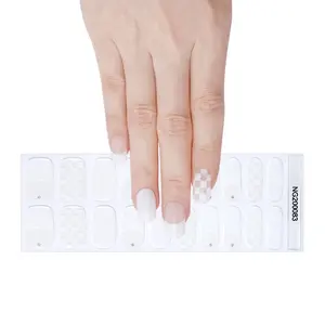 KS0015折扣价2套圣诞奶油拿铁白色指甲包经典法式尖半固化指甲条UV指甲贴