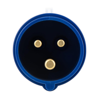 Prise de courant industrielle mâle CEE 16A 230V 3 broches 2P+E IP44 pour camping-car et caravane