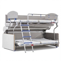 Canapé-lit multifonctionnel moderne YOUTAI, revêtement en tissu, structure en acier inoxydable, design pliable peu encombrant, échelle intégrée pour salon