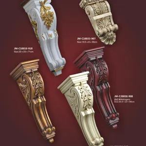 Corniche décorative <span class=keywords><strong>en</strong></span> <span class=keywords><strong>mousse</strong></span> PU sculptée <span class=keywords><strong>en</strong></span> <span class=keywords><strong>polyuréthane</strong></span>, imitation bois, pour coins de plafond - Product Image 1