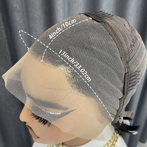 Perruques courtes lisses sans colle, prêtes à porter, en cheveux humains, pré-coupées, 13x4, avec cordon élastique, améliorées, sans colle, perruque en dentelle aérée - Product Image 5