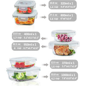 Recipientes de Vidrio para Almacenamiento con Tapas (Paquete de 13) Juego de Recipientes de Vidrio en Oferta - Product Image 2