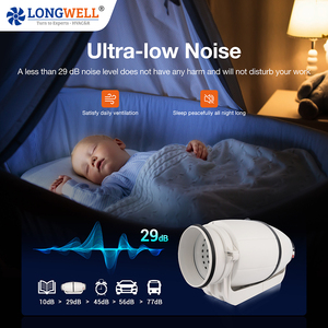 Longwell personnalisé Super silencieux EC Ventilation <span class=keywords><strong>ventilateur</strong></span> axial 4-8 pouces <span class=keywords><strong>extracteur</strong></span> <span class=keywords><strong>d</strong></span>'<span class=keywords><strong>air</strong></span> pour usine de fabrication échappement Super silencieux - Product Image 4