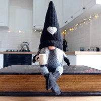 Boneka Rajut Tanpa Wajah 2027 Independent Station, Kaki Gantung, Tangan Menggiling Kopi, Dekorasi Natal, Boneka Plush untuk Rumah dan Penggunaan Sehari-hari