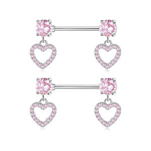 Freya Anillos de Piercing para Pezón, Barra con Colgante de <span class=keywords><strong>Mariposa</strong></span> y Corazón, Joyería de Piercing para Seno, Acero Quirúrgico, Pendientes para Hélice y Tragus - Product Image 5