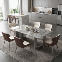 Vente en gros de meubles, table à manger de luxe avec ensemble de chaises, table à manger moderne en marbre, ensemble de 6 places pour la salle à manger à domicile