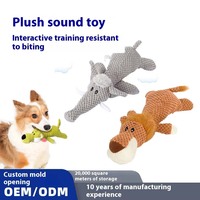 Jouets pour animaux de compagnie respectueux de l'environnement Cross-Border Squeak Pet Toys Sound-Resistant Morsure-Resistant Plush Lion Elephant Dolls Dog Supplies