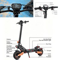 Scooter Eléctrico Todoterreno de Doble Motor, 1000W, Plegable, de Fábrica Profesional China, Económico, Disponible en Almacenes de la UE y EE. UU.
