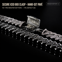 Chaîne cubaine en laiton pavée de zircone cubique de 15 mm, longueur personnalisée, bijoux hip-hop en moissanite, vente en gros