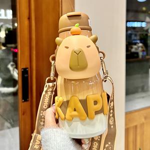 Capybara Adorable taza de agua de acero inoxidable 316 Taza portátil de alto valor Agua caliente con aislamiento térmico para estudiantes Amigable con los niños - Product Image 1