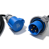 Cable de alimentación industrial personalizado CEE 32A de 3 pines H07RN-F, cable de caucho de neopreno con terminal de anillo, extremo abierto, cable de extensión con clasificación IP67, 3 m, estañado