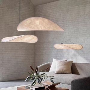 Home Decor Minimalist Design Seide Pendel leuchte Küche Led Hängelampe Indoor Big Fabric Nordic Modern Kronleuchter - Product Image 1