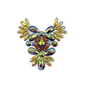 Carnevale oro metallo acrilico accessori Costume ferro su strass rifilatura resina Applique Patch per Notting Hill carnevale - Product Image 5