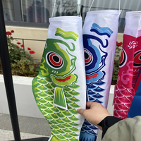 Drapeau de vent japonais suspendu pour l'extérieur, carpe koi, poisson-volant, streamer, drapeau de poisson d'anime, cerf-volant pour jardin, cour