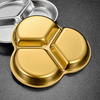 Plat en acier inoxydable en forme de fleur, style coréen, plat à sauce pour barbecue séparé, plat à sauce pour fondue, utilisation en fête, multi-grilles
