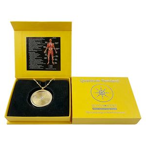 CAMAZ kalung liontin matahari emas Logo kustom perhiasan bagus liontin energi kuantum dengan berlian - Product Image 2