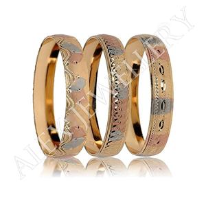 Custom 3 Tone Brass <b>Bangle</b>, 3 Tone <b>Gold</b> <b>Plated</b> Textured <b>Bangle</b>, Indian <b>Bangle</b>, Luxury <b>Bangles</b>, Fashion <b>Bangles</b> Jewelry Tri Color - Product Image 1