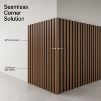 Panneau mural acoustique en bois à surface brossée, panneaux muraux en bois à lattes avec absorption acoustique en feutre PET pour l'intérieur de bureaux contemporains