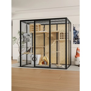 Grande villa pour <span class=keywords><strong>chat</strong></span> en verre panoramique d'intérieur, cage et <span class=keywords><strong>maison</strong></span> de luxe spacieuses pour <span class=keywords><strong>chat</strong></span> pour la <span class=keywords><strong>maison</strong></span> - Product Image 3