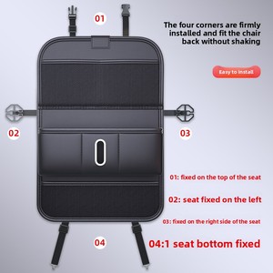 Sac organisateur multifonctionnel pour siège arrière de voiture, en cuir, pliable, imperméable, sac de rangement de luxe pour siège arrière de voiture - Product Image 4