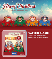 Ensemble de jeux aquatiques portables en plastique pour Noël, avec baguette magique, chariot citrouille et jeu de lancer d'anneaux Père Noël - Cadeau éducatif pour enfants, idéal pour les fêtes et les cadeaux de fin d'année