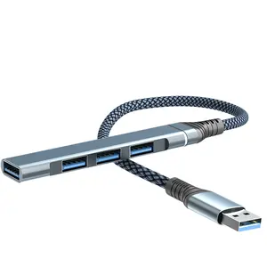 אפור 4-in-1 Extender USB Por רכזת עגינה תחנה משולבת USB Hub 3.0/2.0 תחנת עגינה