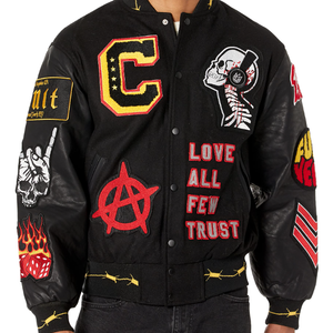 Chaqueta Universitaria Personalizada <span class=keywords><strong>de</strong></span> Primera Calidad con Bordado Chenille, MOQ Bajo, Parches OEM, Mangas <span class=keywords><strong>de</strong></span> Cuero Vegano, Fabricante <span class=keywords><strong>de</strong></span> Chaquetas Universitarias <span class=keywords><strong>de</strong></span> Lana - Product Image 5