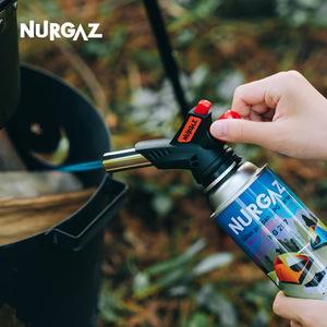 Encendedor de Camping Nurgaz con Cartucho para Exteriores, Boquilla Invertible, Encendedor Electrónico, Azul Gris - Product Image 4