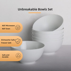 Bol à salade en mélamine incassable, blanc, en plastique, pour soupes et nouilles, vaisselle pour usage domestique et commercial - Product Image 2