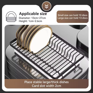 Özel Karbon Çelik 2-3 Katmanlı Metal Çatal Bıçak Kurutmalığı Organizer Raf Pas Önleyici Siyah Modern Çok Fonksiyonlu Mutfak Bulaşıklık - Product Image 5